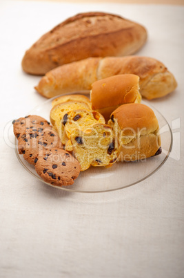 selection of sweet bread and cookies