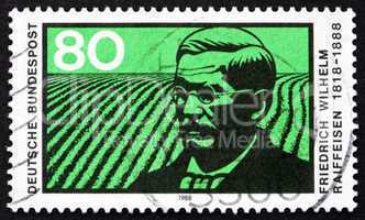 postage stamp germany 1988 friedrich wilhelm raiffeisen