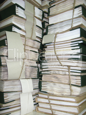 the pile of archive papers