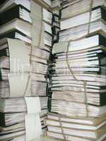 the pile of archive papers
