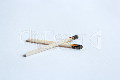 pair of used wooden matches