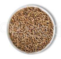Cumin in plate isolated