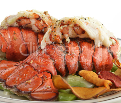 Grilled Lobster Tail  With Asparagus