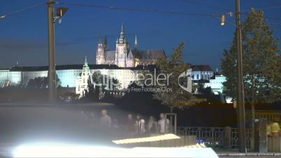 Downtown Prague traffic time lapse,Prague,Czech Republic