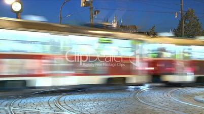 Downtown Prague traffic time lapse,Prague,Czech Republic