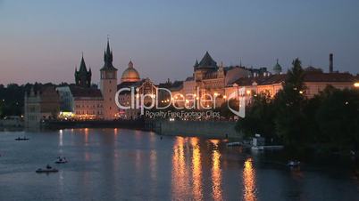 City evening time lapse Prague,Prague,Czech Republic