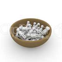 A bowl full of people