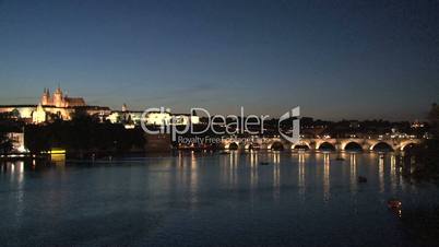 Charles Bridge at night,Prague,Czech Republic