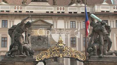 people waiting for the Changing of the Guard Ceremony,Prague,Czech Republic