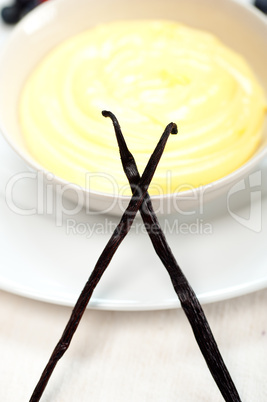 vanilla custard pastry cream with seeds sticks