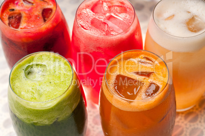 selection of fruits long drinks