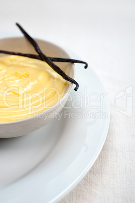 vanilla custard pastry cream with seeds sticks