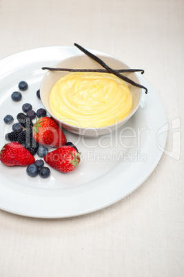 custard vanilla pastry cream and berries