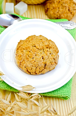 Biscuits with sugar on a wooden board