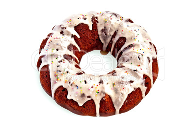 Cake homemade with sugar glaze