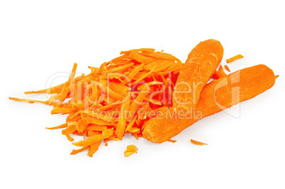 Carrots grated and a whole