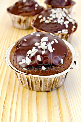 Cupcake chocolate with white chocolate chip