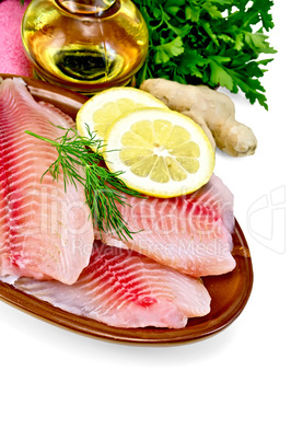 Fillets tilapia with oil and ginger