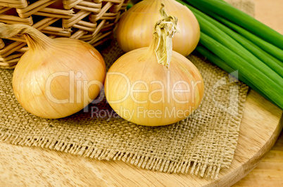 onions yellow and green