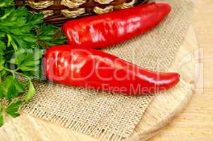 peppers on a wooden board