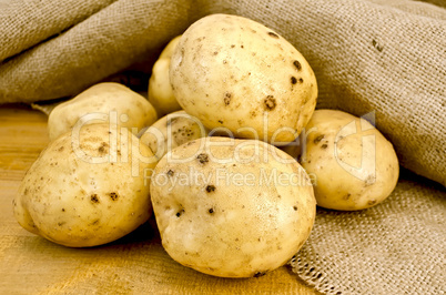potatoes yellow on sacking