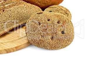 Rye flapjacks with slices of bread