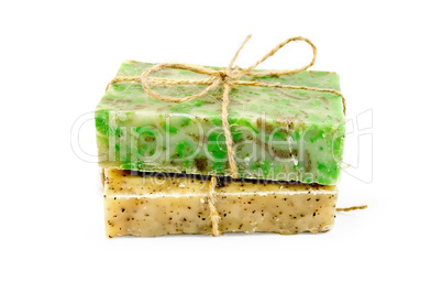 soap homemade two with rope
