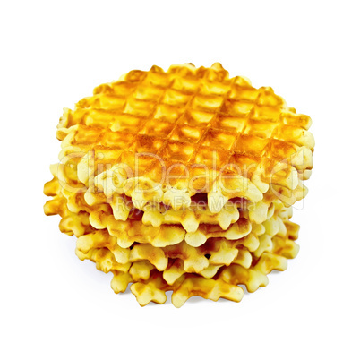 Waffles circle golden stack