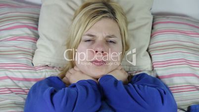 Closeup of sick woman