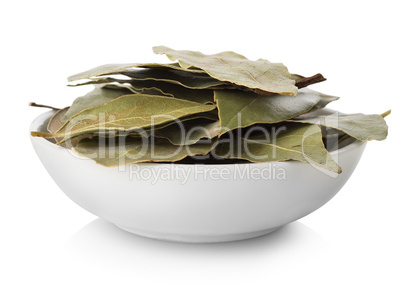 Bay leaves in plate