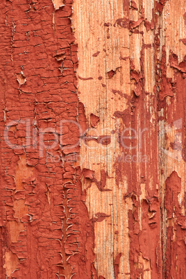 Wooden boards painted in red