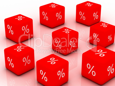 3d a cube with percent sign