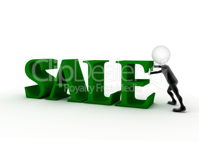 big green 3d letters forming the word SALE - 3d rendering illust