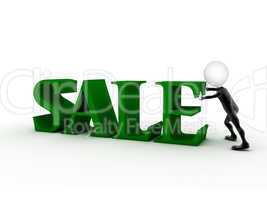 big green 3d letters forming the word SALE - 3d rendering illust