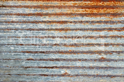 Ribbed metal plate with shelled paint