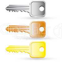 Set of house key icons. Vector illustration.