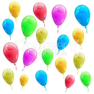 Background with glossy multicolored balloons. Vector illustratio