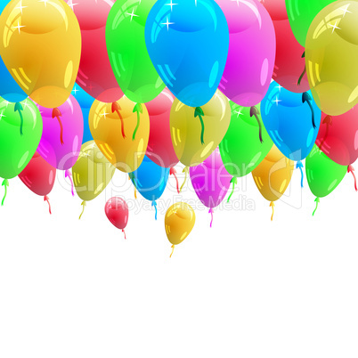 Background with glossy multicolored balloons. Vector illustratio