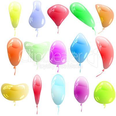 Background with glossy multicolored balloons. Vector illustratio