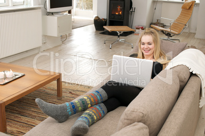 Young woman with laptop