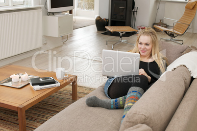 Young woman with laptop