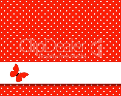 Roter Hintergrund mit weißen Pünktchen und Streifen für Text
