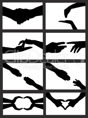 Hands Silhouette Collage