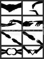 Hands Silhouette Collage