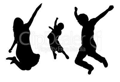 Jumping Family Silhouette