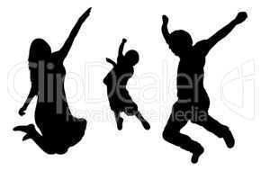 Jumping Family Silhouette