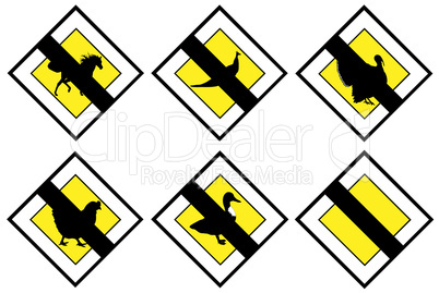 Animal no priority signs