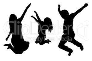 Jumping Family Silhouette