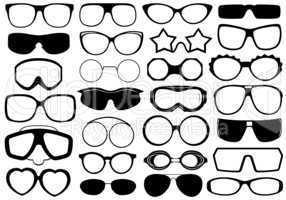Different Eyeglasses Isolated