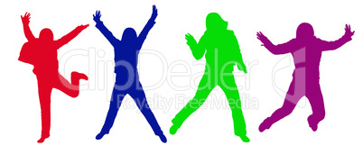 color jumping silhouettes